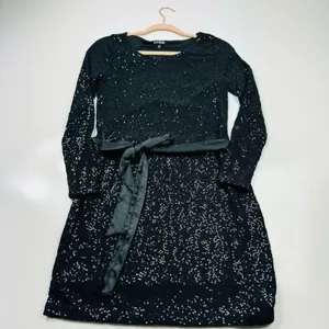 Express Long Sleeve‎ Sequin Mini Dress with Removable Satin Sash Size XS thumbnail 4