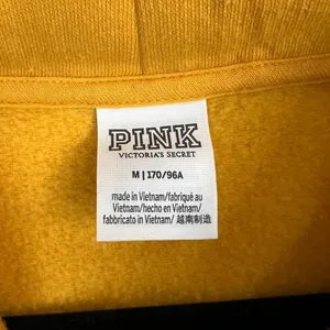PINK Victoria's Secret Yellow Cowl Neck Graphic Sweatshirt - Size Medium thumbnail 4