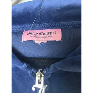 Juicy couture velour track jacket navy blue with rhinestones size l thumbnail 5