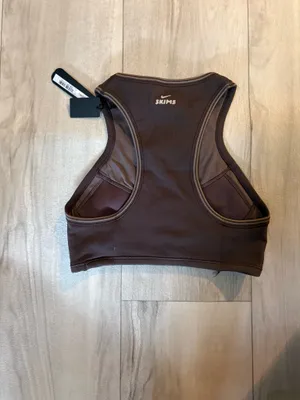 Skims x Nike ribbed seamless racer front bra Color phoenix/truffle thumbnail 4