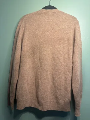 Uniqlo 100% Wool Cardigan Sweater Women's Medium Beige Button Front Pockets thumbnail 7