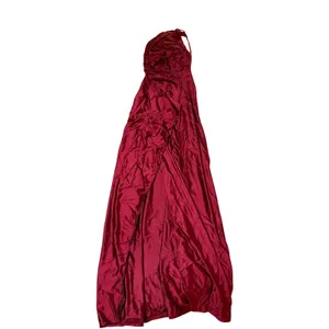 NWT OYS Size Small Red Burgundy Maroon One Shoulder Satin Ruched Bodycon Maxi thumbnail 3