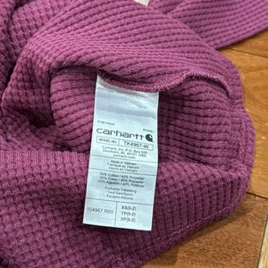 Carhartt Women's Relaxed Fit Heavyweight Long-Sleeve Hooded Thermal Shirt Sz XS thumbnail 5