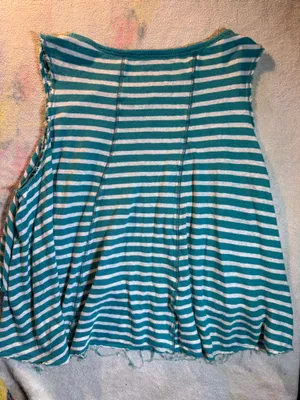 We The Free Teal and White Stripe Tank Hi-Lo Women’s Medium thumbnail 6