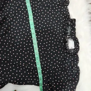 ASOS Women's short sleeve‎ mock neck oversized jumpsuit black pink dots size 6 thumbnail 6