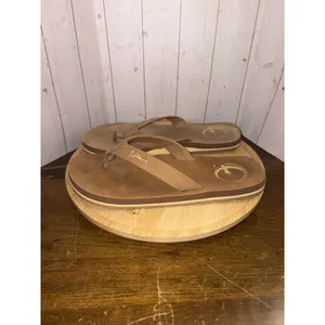 Walk In His Footsteps ‎ Sandals Cross Footprint John 3:16 Brown Size 8 thumbnail 5