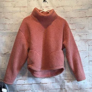 All In Motion Sweater Womens Large Blush Pink Pullover Cropped Hi Lo High Neck thumbnail 1