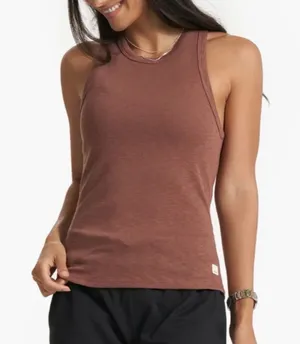 Vuori Sunrise Ribbed High Neck Tank Top Small Brown Racerback Athleisure Workout thumbnail 1