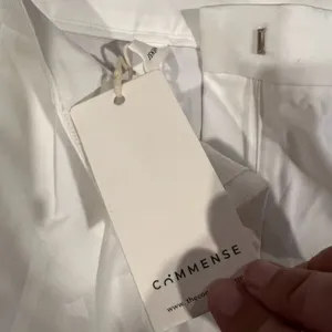 Commense Wide Leg Pleated White Cotton Pants High Waist Pants Size M thumbnail 8