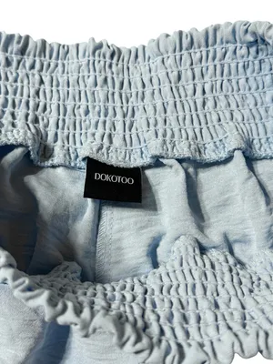 Dokotoo Wide Leg Smocked Waist Palazzo Pants Light Blue M thumbnail 3