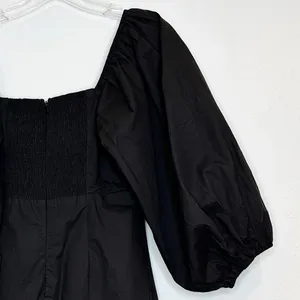 Tuckernuck Pomander Place Square Neck Chloe Mini Dress Black Puff Sleeves Small thumbnail 12