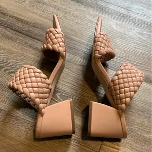 Steve Madden Tielo Woven Fashion Texture Straps Slide Stacked Heeled Sandals 9 thumbnail 7