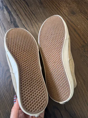 Vans Women's Canvas Sneakers in Tan with White Sole thumbnail 6