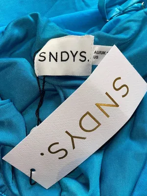 SNDYS Simone Midi Mesh Dress in Blue Xsmall New Womens Bodycon thumbnail 7