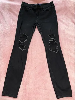 Hollister High Rise Super Skinny Distressed Black Jeans Size 29 thumbnail 1