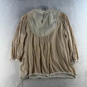 ANTHROPOLOGIE‎ Tiny M Medium Top Finja Embroidered Blouse Romantic Victorian thumbnail 12