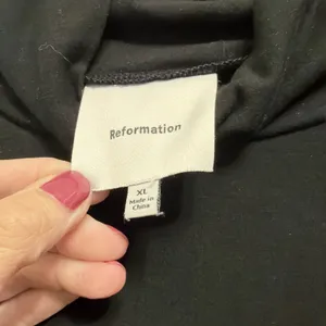 REFORMATION Dana Knit Funnel Neck Bubble Hem Mini Dress Black Balletcore XL thumbnail 3