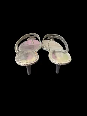 Kelly & Katie Gold Metallic Snakeskin Print Kitten Heel Slide Sandals Sz 10 thumbnail 8