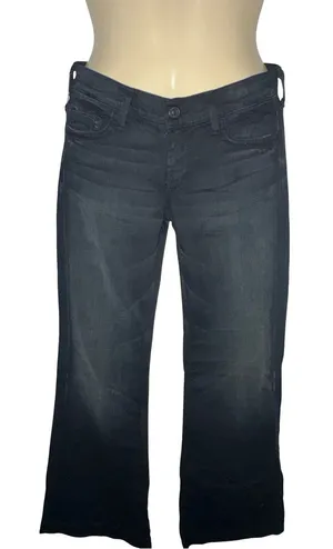 Y2K 7 For All Mankind Dark Black Wide-Leg Flare Jeans NWT thumbnail 1