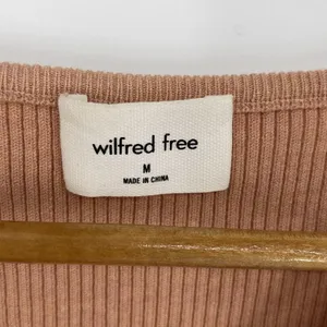 Wilfred Free Aritzia‎ Pink Ribbed Knit Cutout Mini Dress Medium thumbnail 3