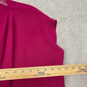 Meg Top Womens Medium Pink Sleeveless Drape‎ Neck Blouse Magenta Pullover Office thumbnail 4