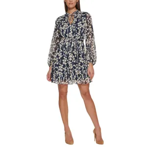 NEW Tommy Hilfiger Floral-Print Peasant Dress Sky Captain Blue / Deep Maize 14 thumbnail 6