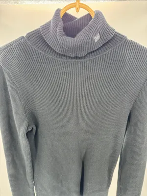 Lauren Ralph Lauren Ribbed Turtleneck Sweater Black M fall winter minimalist thumbnail 7
