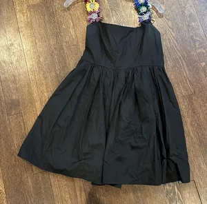 Queen Of Sparkles Black Flower Strap Dress thumbnail 1