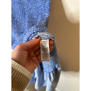 French Connection‎ Smocked Ruffle Dress Blue White Floral Print XS thumbnail 3