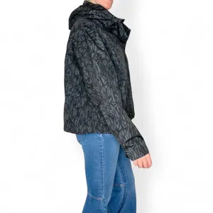 Traj3ctory Black Abstract Hooded Track Rain Athletic Hooded Jacket Size M thumbnail 4