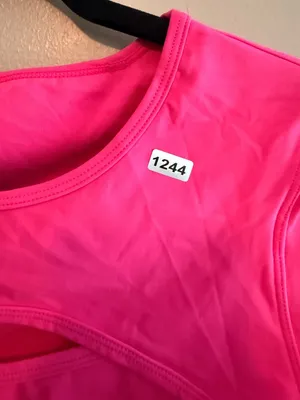 Halara S Softly Zero Hot Pink Short Sleeve Cut-Out Crop Top Size S thumbnail 3