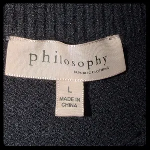 Philosophy Republic Clothing Sweater Women L Black Multi Stripe Knit Pullover thumbnail 2