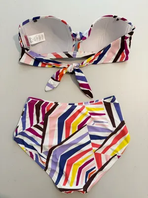Kate Spade Geobrella Bikini Set Womens Swim Multicolor Tropical Beach Vacation thumbnail 10