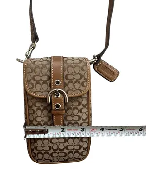 COACH Vintage Brown Logo Buckle Mini Crossbody Bag thumbnail 8