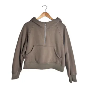 Automet Scuba Hoodie Half Zip Cropped Size Medium Mocha Athleisure thumbnail 2