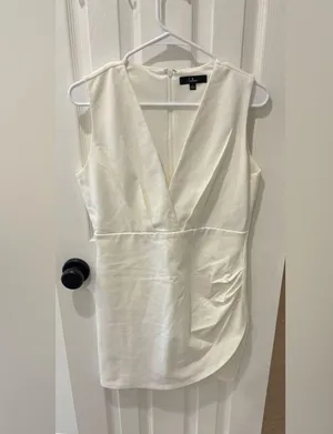 Lulu's Ivory V-Neck Mini Dress thumbnail 5