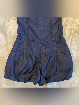 Highway Jeans Women’s Brand Strapless Denim Romper Shorts in Deep Blue Size Small thumbnail 3