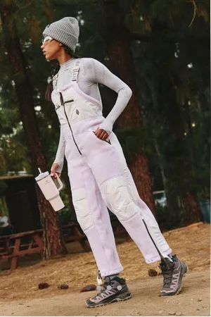 Free People NWT - Hit The Slopes Overalls size: small color: Rose quartz combo thumbnail 4