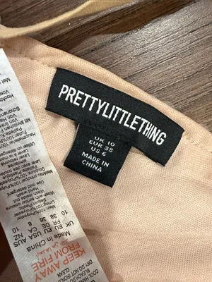 PrettyLittleThing Light Nude Lace Up Sequin Bandeau Top Size 6 - C27-078 thumbnail 3