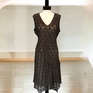 Nic + Zoe First Bloom Dark Truffle Brown Lace Overlay Dress XS thumbnail 2