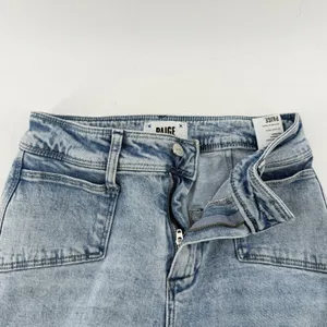 Paige Anessa High Rise‎ Wide Leg Jeans Light Blue Wash Women 26 Raw Hem Denim thumbnail 3