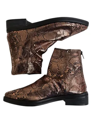 EUC Free People Leather Amarone Cooper Snakeskin Boots Size 7.5 thumbnail 3