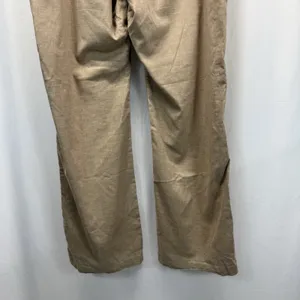 Prana Breathe Women's Drawstring Pants L Tan Lightweight Hemp Blend Wide Leg thumbnail 7