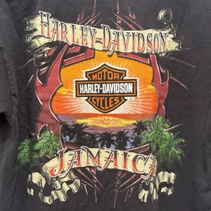 Vintage Harley-Davidson Jamaica Island Palm Beach Motorcycle Biker Tee‎ Size L thumbnail 4