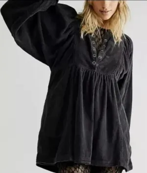 Free People "We The Free" Covered In Cord Tunic Dress thumbnail 1