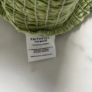 Faithfull The Brand Cette Linen Smocked Mini Dress lime Green Size 4 Coquette thumbnail 3
