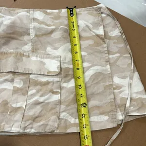 Zara Linen Blend Camo True Wrap Mini Cargo Skirt 9189/034/743 Medium Beige White thumbnail 11