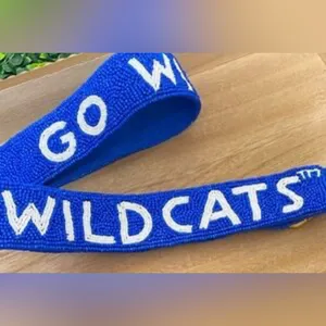 University of Kentucky GO WILDCATS Blue Beaded Purse‎ Strap Game Day Gifts NWT thumbnail 7