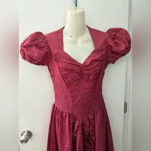 40s tafetta sweetheart maxi dress thumbnail 2