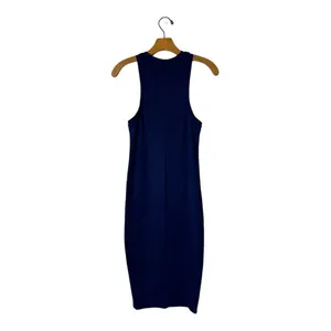 Leith Dress Women XS Blue Sleeveless‎ Crew Neck Racerback Midi Tank Athletic thumbnail 3